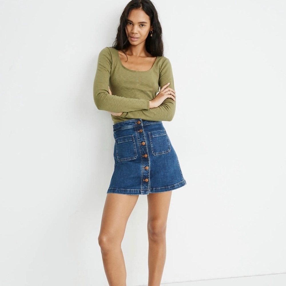 NEW - Madewell blue denim skirt